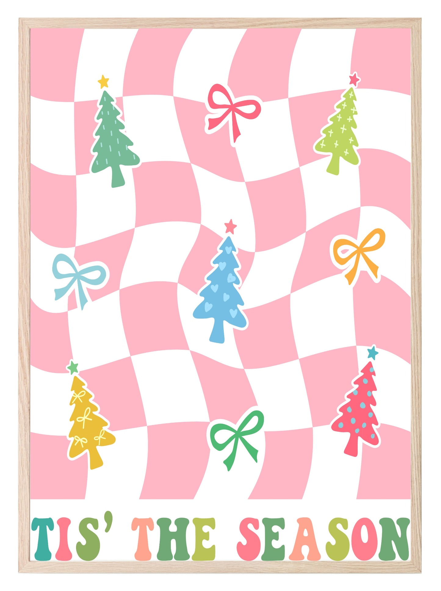 Tis The Season Print | Pink | Christmas Art