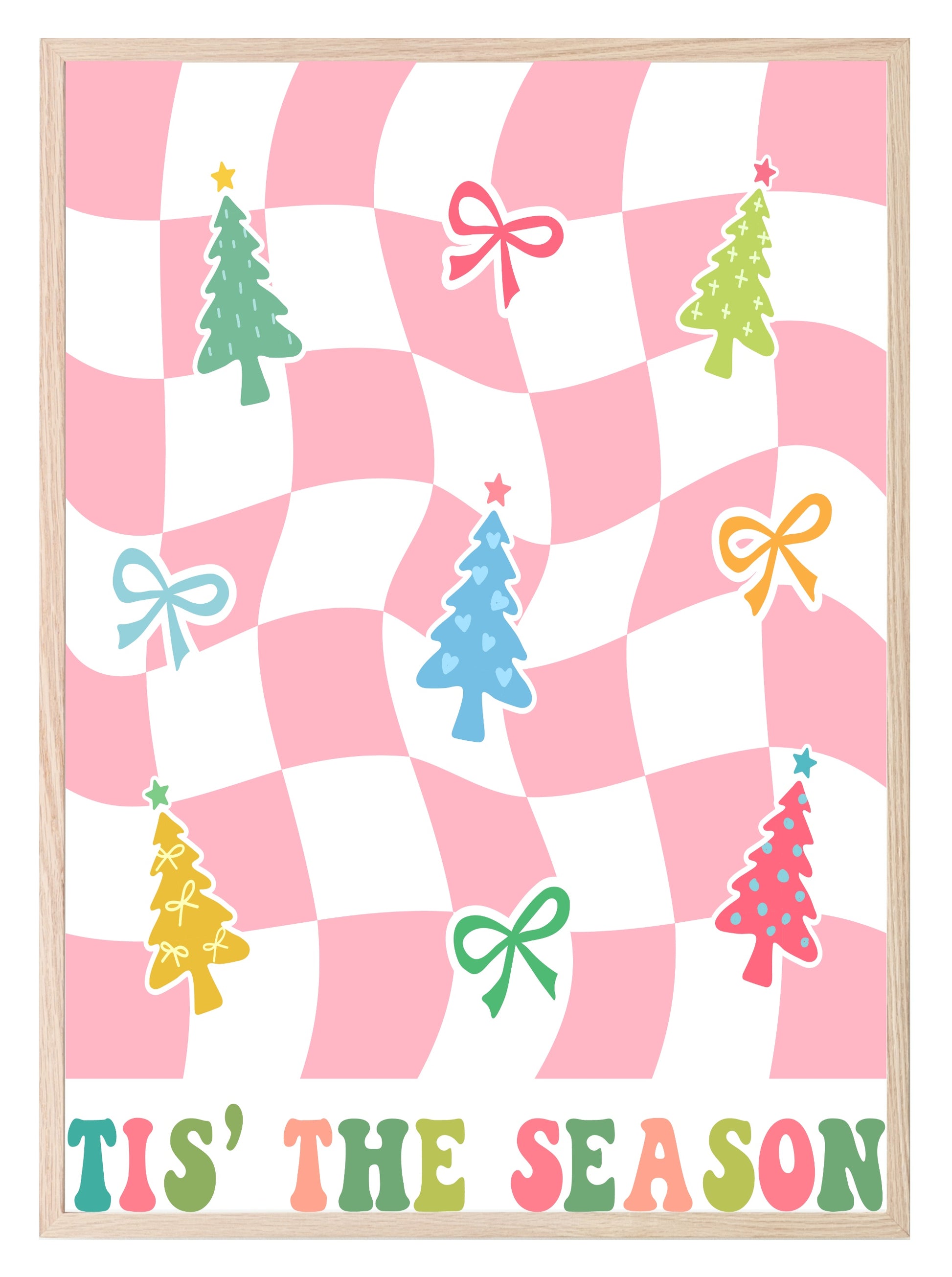 Tis The Season Print | Pink | Christmas Art