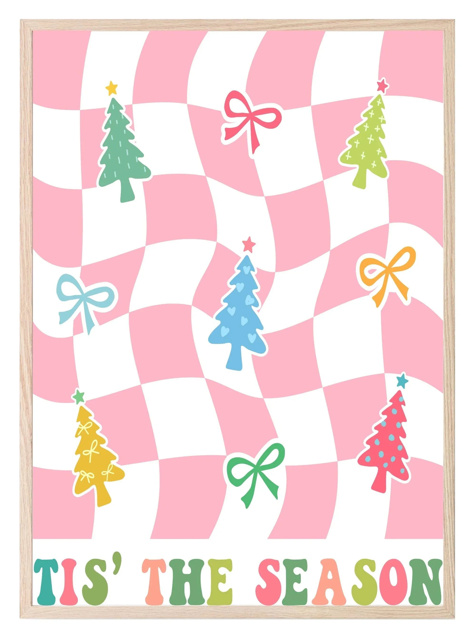 Tis The Season Print | Pink | Christmas Art - Larosier Prints