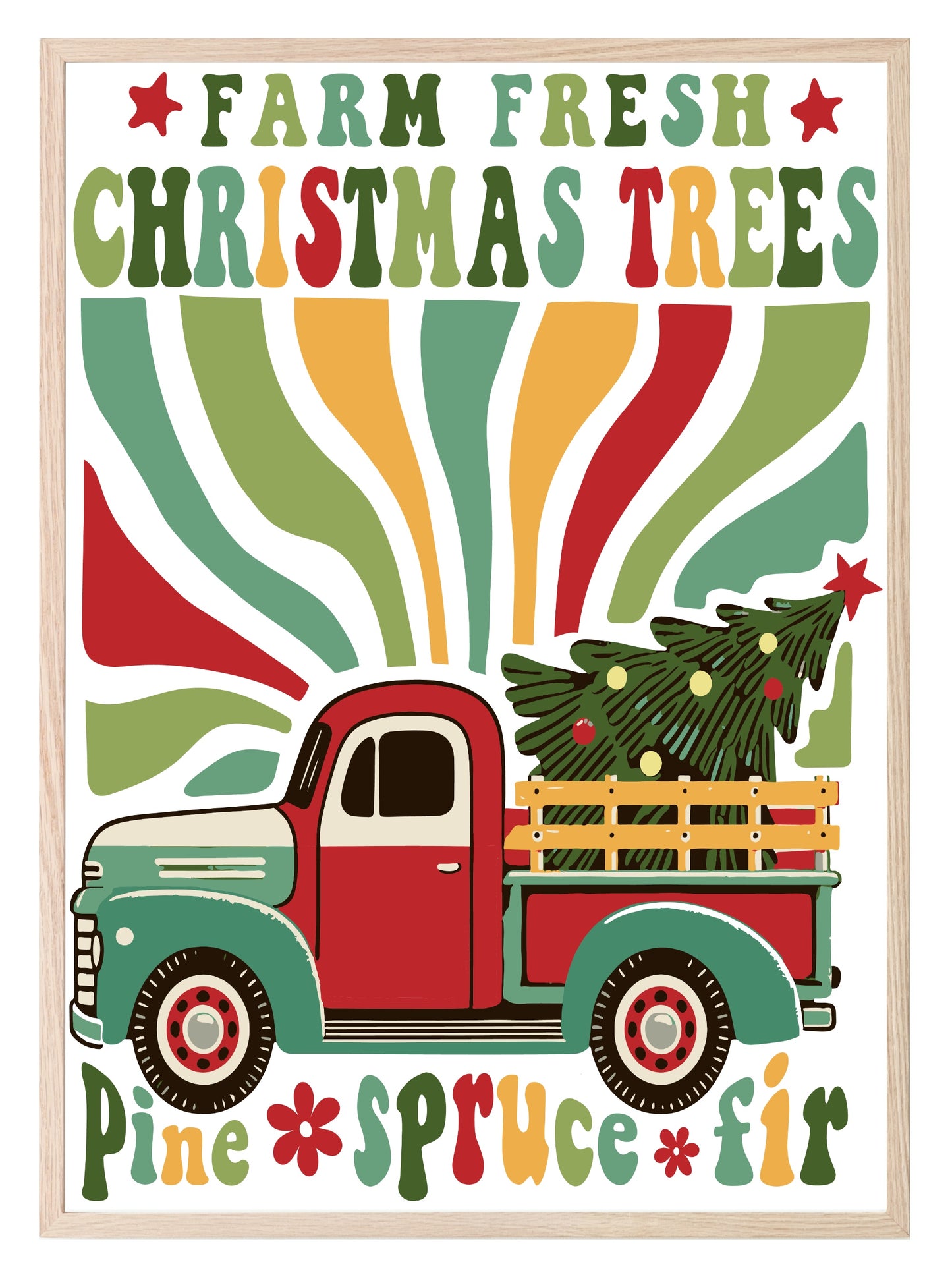 Farm Fresh Christmas Trees Print | Christmas Art