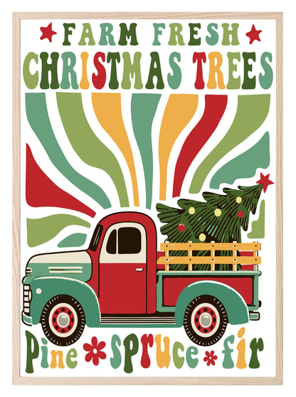 Farm Fresh Christmas Trees Print | Christmas Art