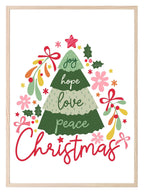 Joy Hope Love Peace Print | Christmas Tree | Christmas Art - Larosier Prints