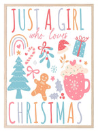 Just A Girl Who Loves Christmas II Print | Christmas Art - Larosier Prints