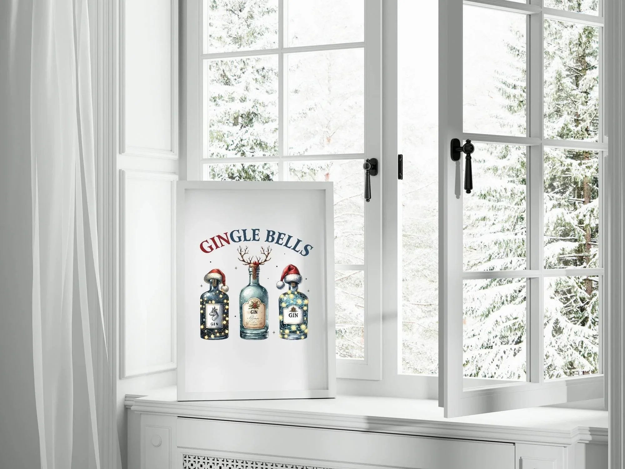 GINgle Bells Print | Christmas Wall Art - Larosier Prints