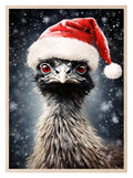 Emu In Santa Hat Oil Painting Print | Christmas Wall Art - Larosier Prints