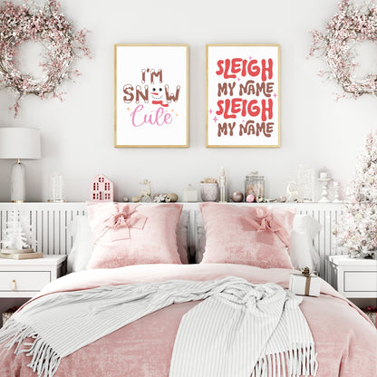 Sleigh My Name Print | Christmas Art