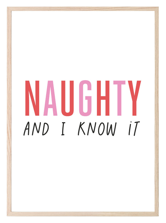 Naughty And I Know It Print | Christmas Art