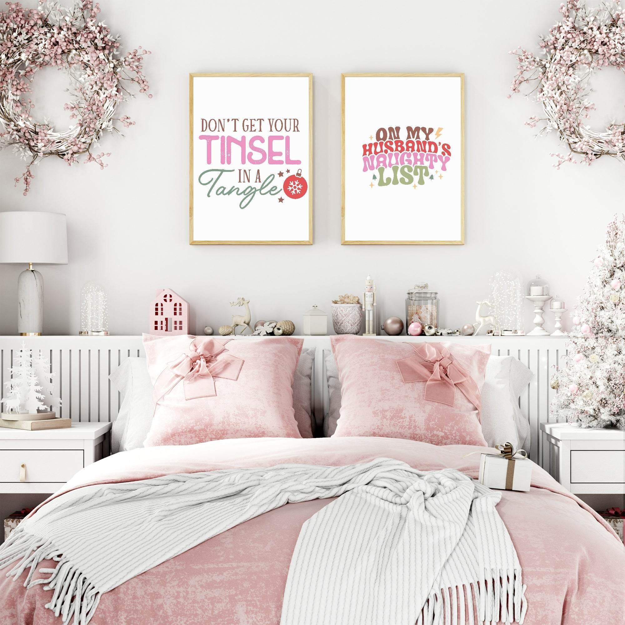 On My Husband's Naughty List Print | Christmas Art - Larosier Prints