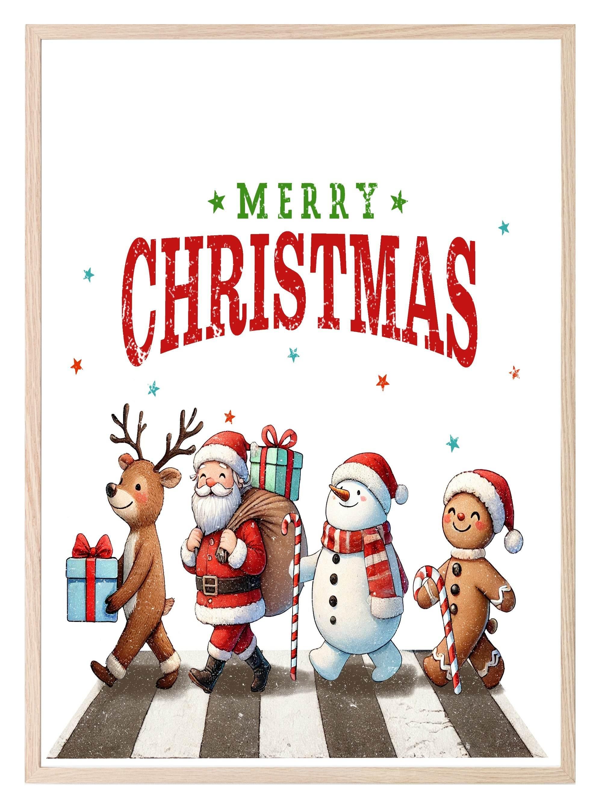 Merry Christmas Print | Abbey Road Inspired Wall Art - Larosier Prints