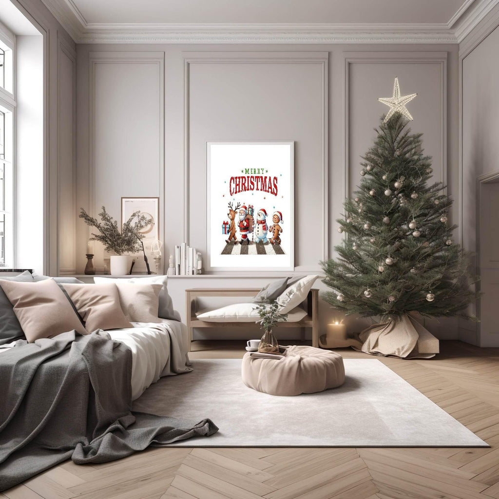 Merry Christmas Print | Abbey Road Inspired Wall Art - Larosier Prints