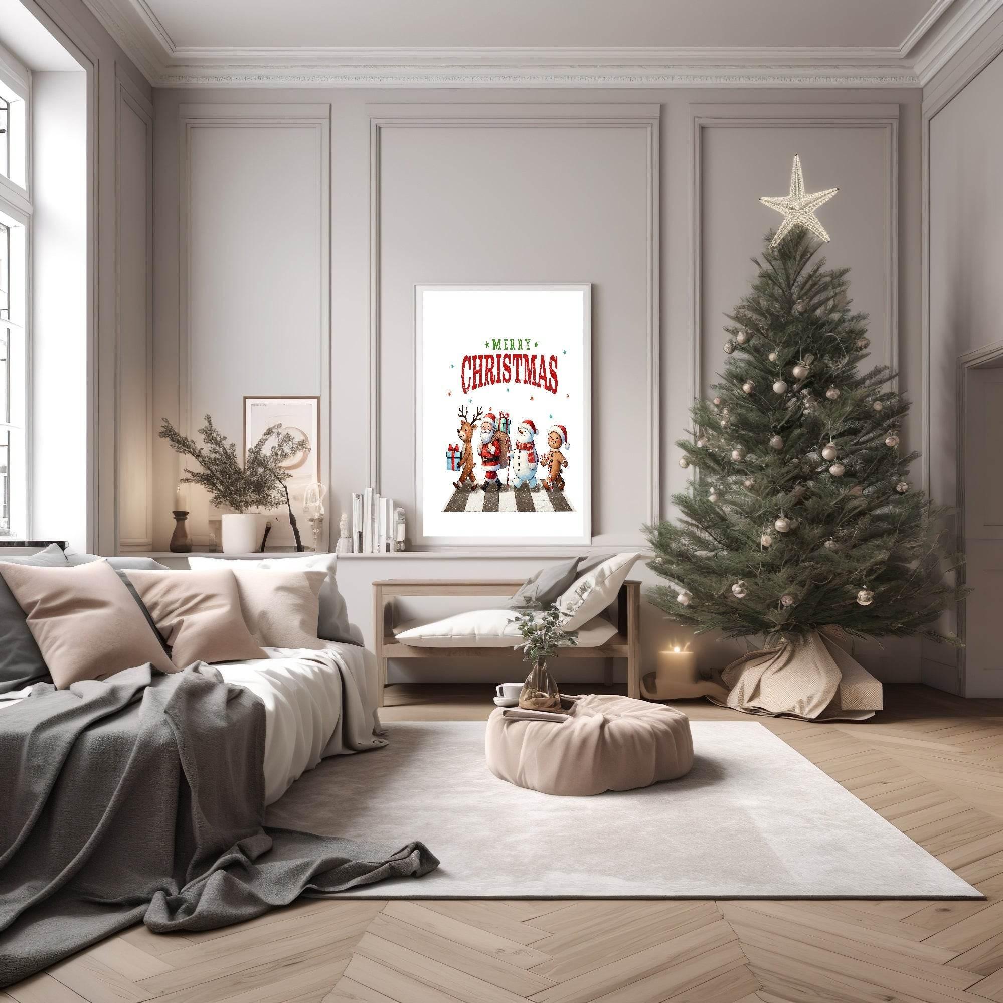 Merry Christmas Print | Abbey Road Inspired Wall Art - Larosier Prints