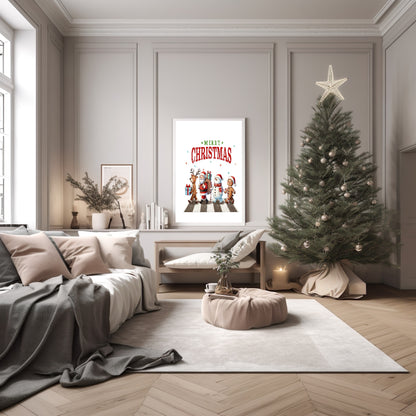 Merry Christmas Print | Abbey Road Inspired Wall Art