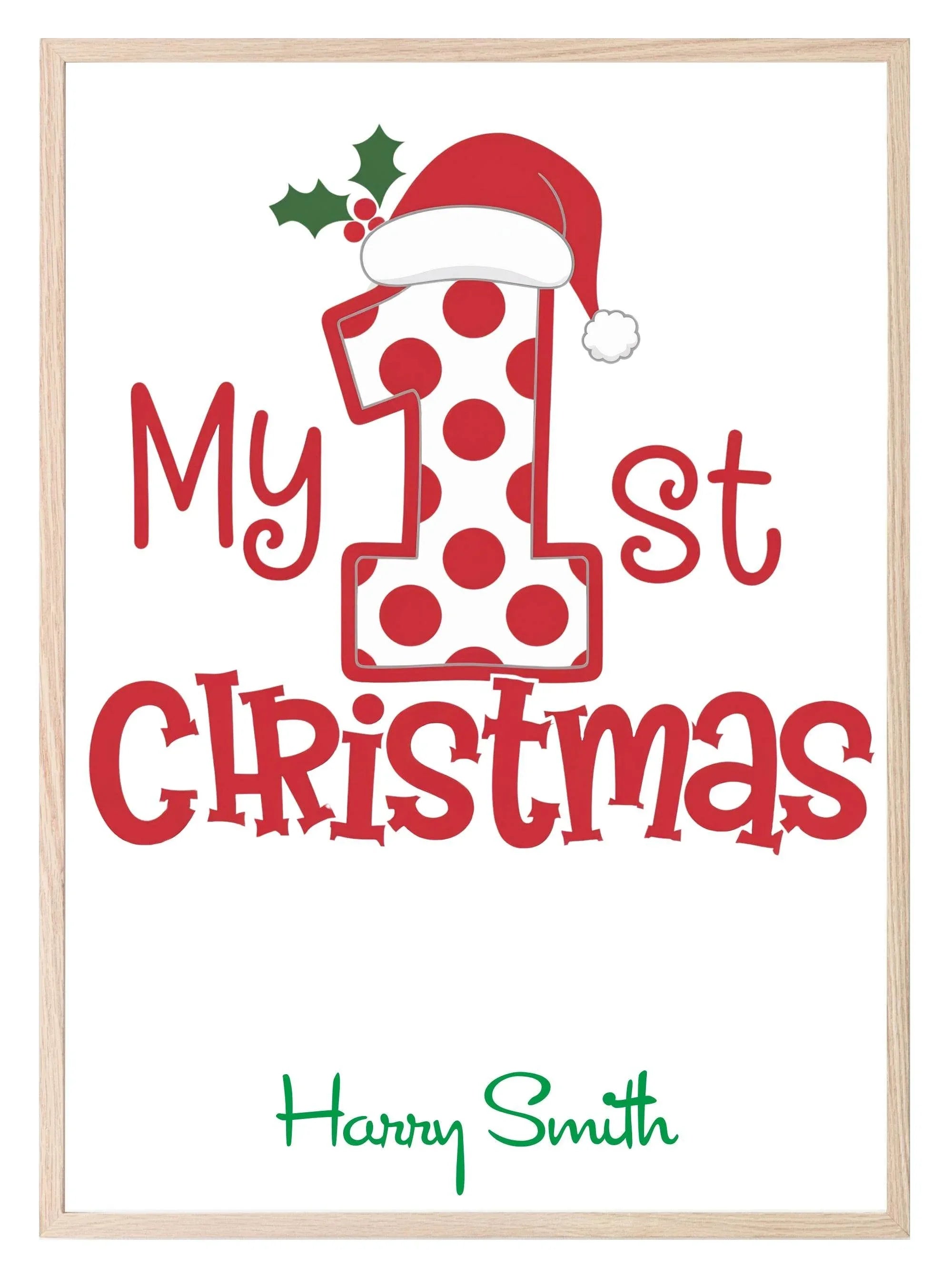Personalised My 1st Christmas Print | Festive Wall Art - Larosier Prints