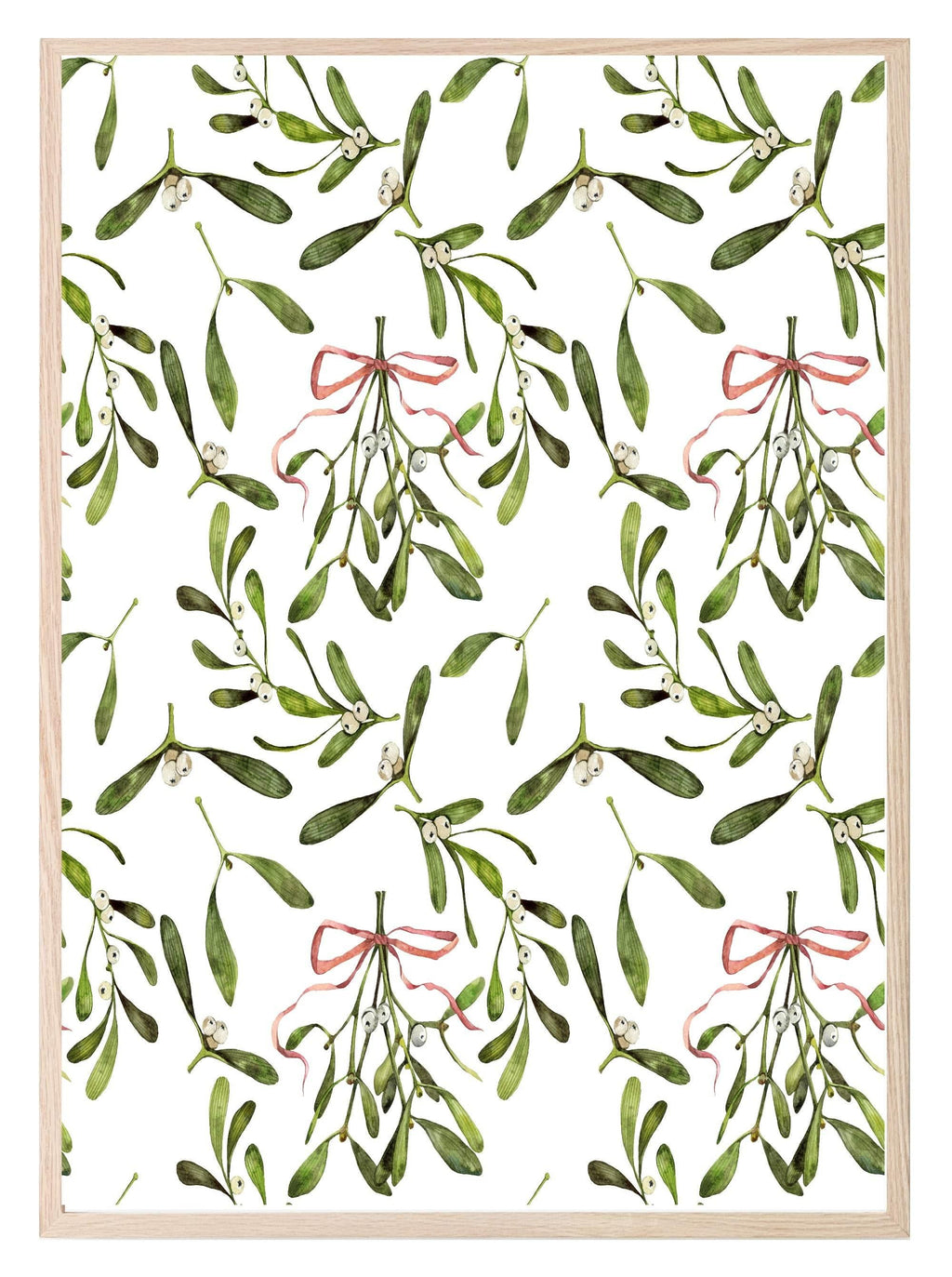 Mistletoe Pattern Print | Christmas Wall Art - Larosier Prints