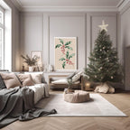 Holly Print | Christmas Wall Art | Beige - Larosier Prints