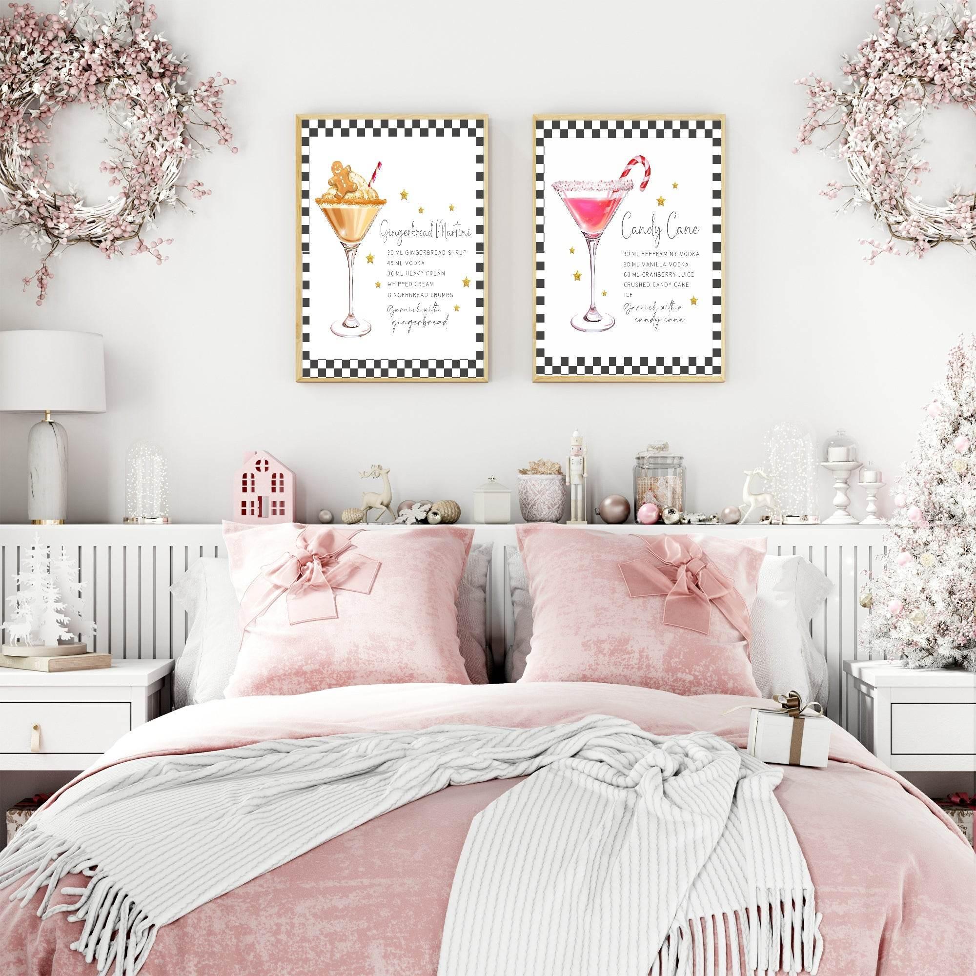 Candy Cane Cocktail Print | Christmas Wall Art - Larosier Prints