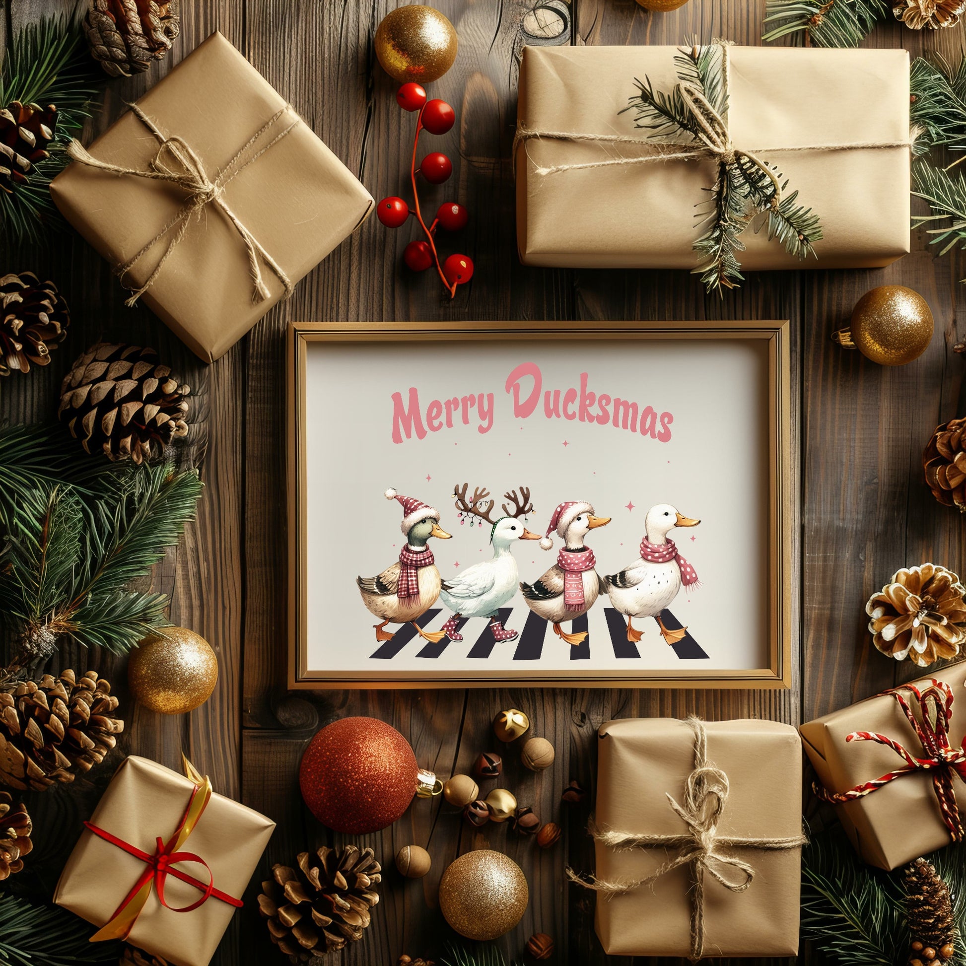 Merry Ducksmas Print | Abbey Road Inspired Wall Art