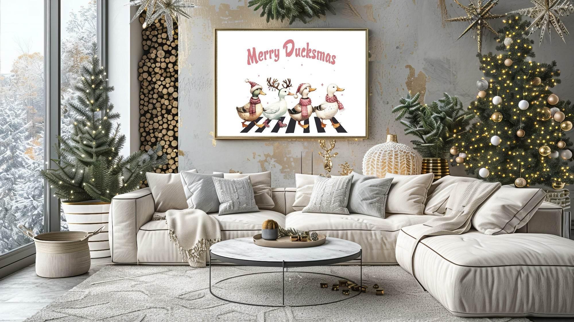 Merry Ducksmas Print | Abbey Road Inspired Wall Art - Larosier Prints