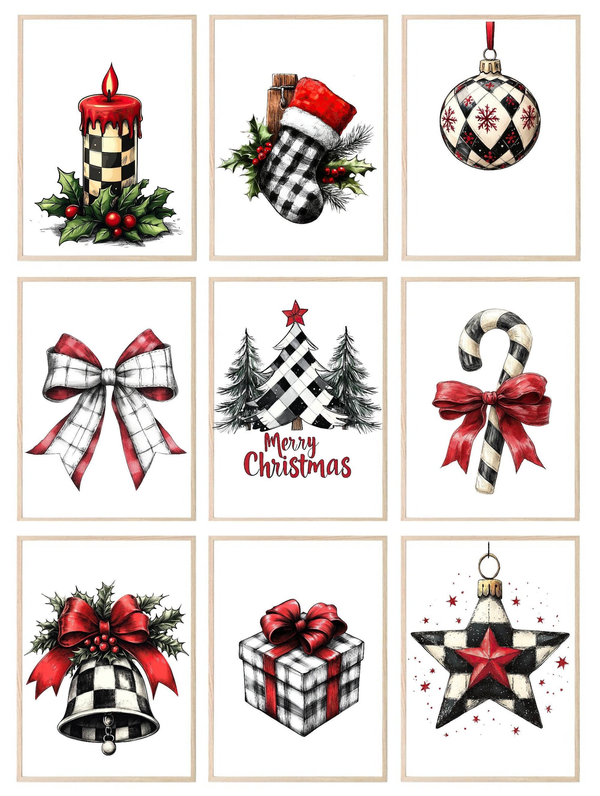 Black & White Christmas Collection | Festive Wall Art