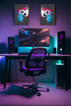 Set Of 2 PlayStation Controller Prints | Gaming Wall Art | Teenage Gamer Prints - Larosier Prints