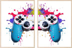 Set Of 2 PlayStation Controller Prints | Gaming Wall Art | Teenage Gamer Prints - Larosier Prints