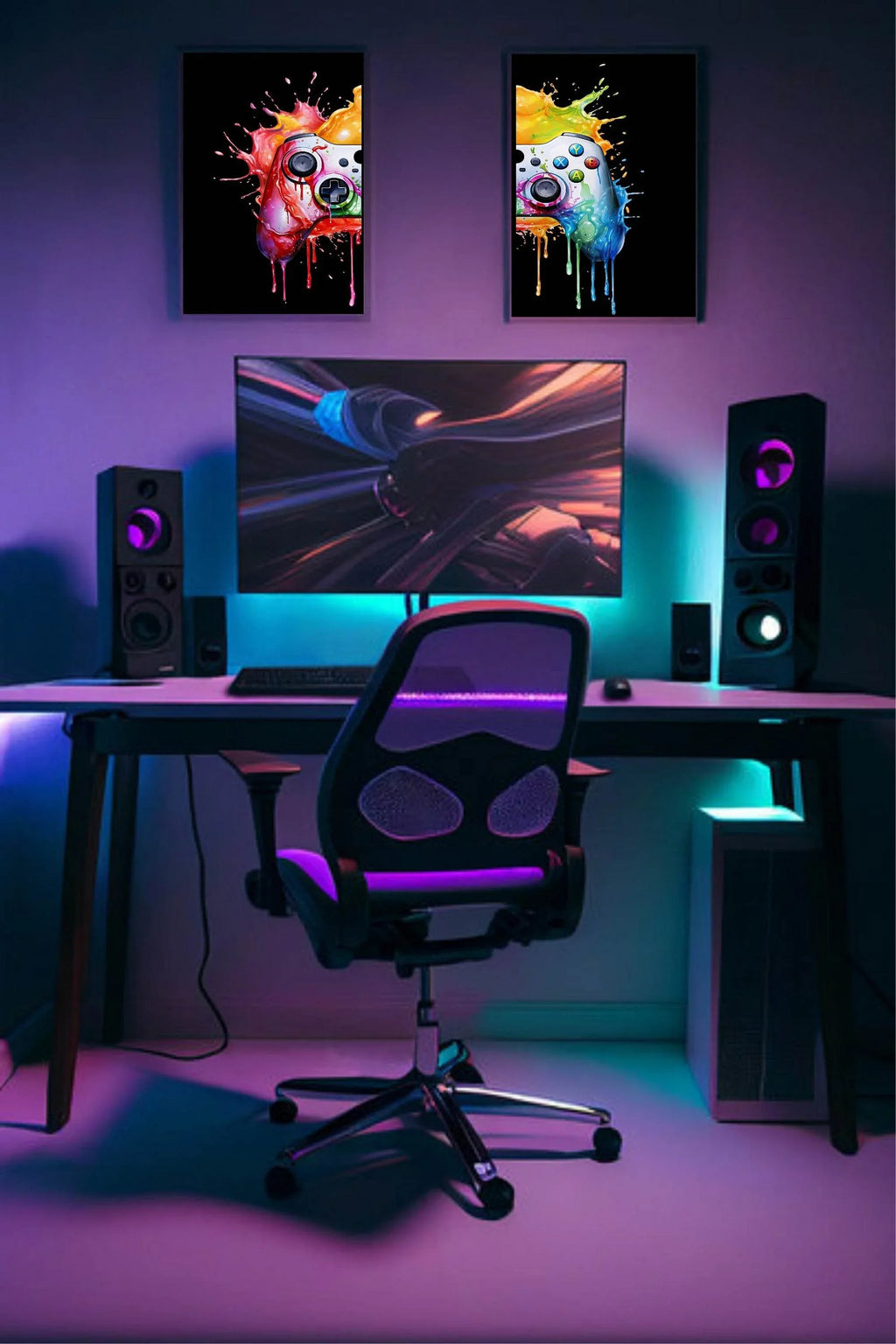 Set Of 2 Xbox Controller Prints | Gaming Wall Art | Teenage Gamer Prints - Larosier Prints