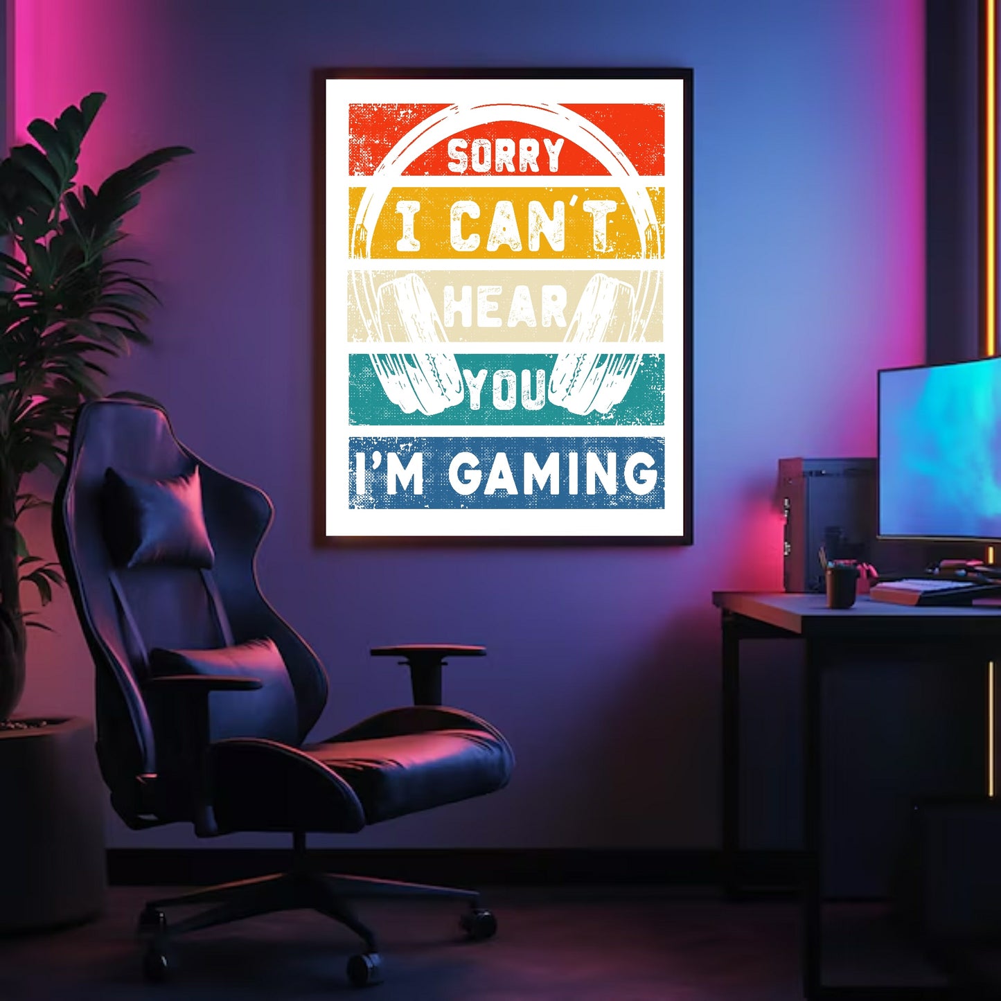 Sorry I Can't Hear You I'm Gaming Print | Gaming Wall Art | Teenage Gamer Prints