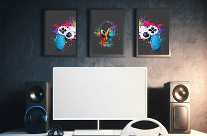 Set Of 2 PlayStation 5 Controller Prints | Gaming Wall Art | Teenage Gamer Prints