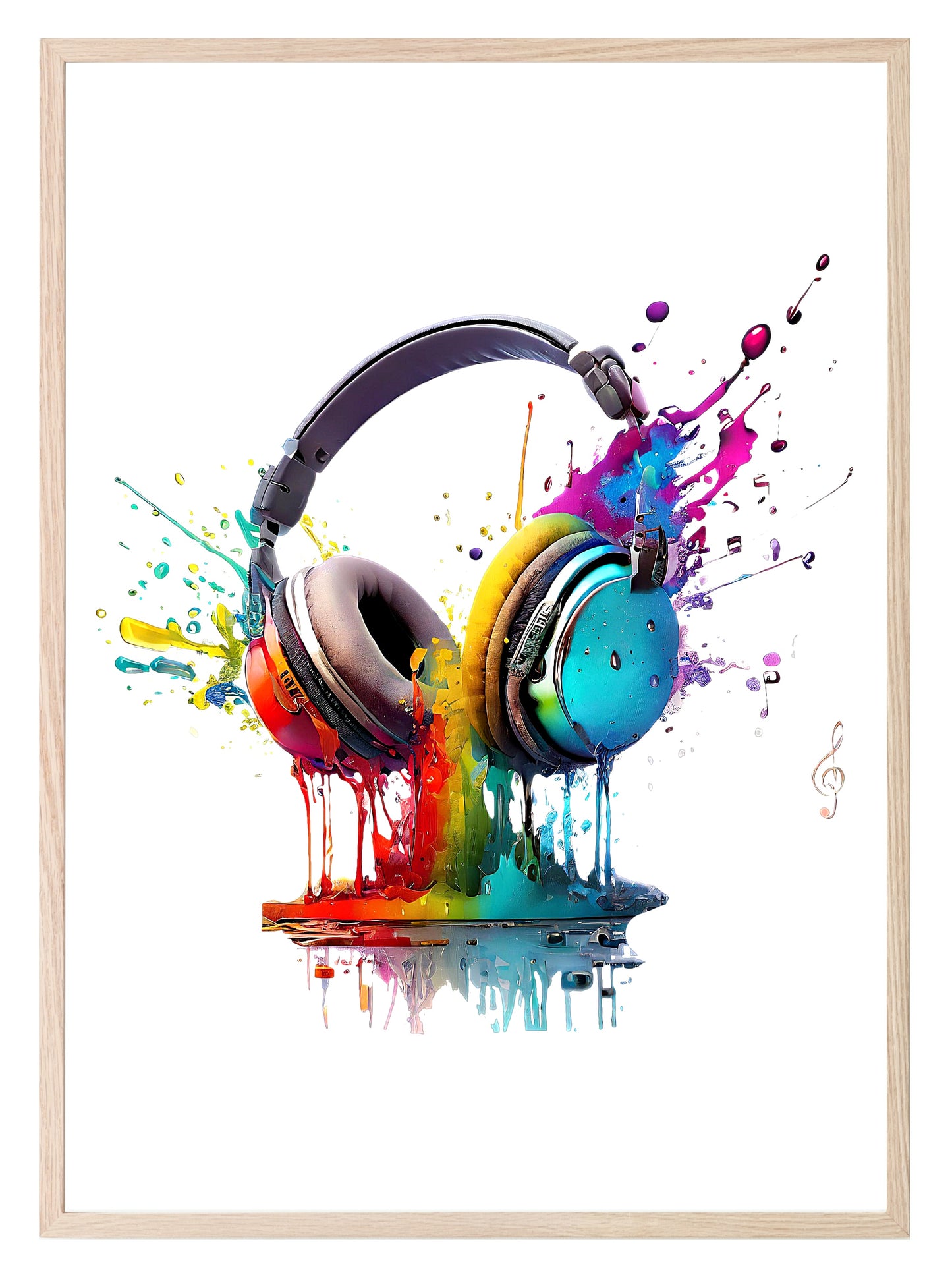 Gaming Headphones Print | Teenage Gamer Wall Art White