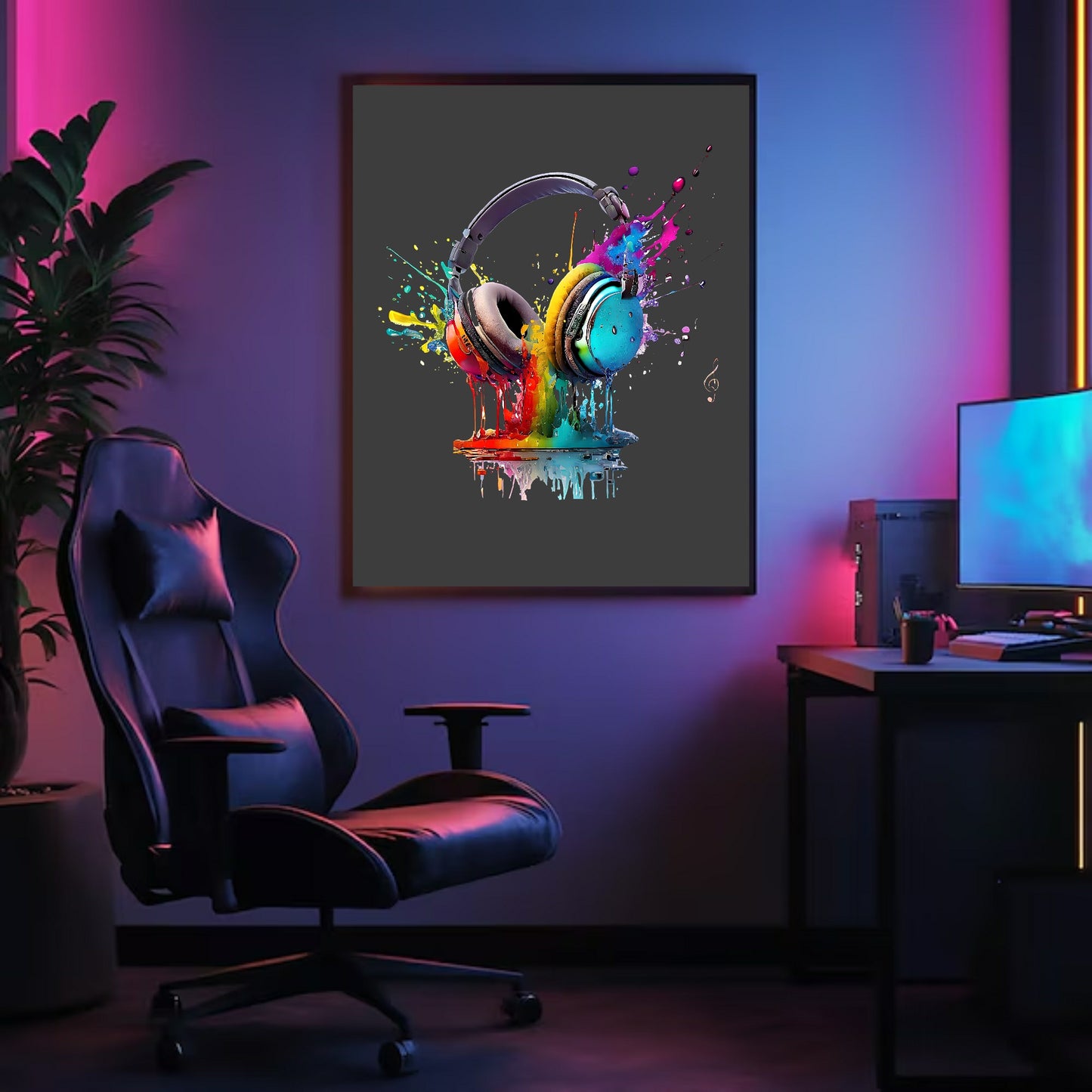 Gaming Headphones Print | Teenage Gamer Wall Art