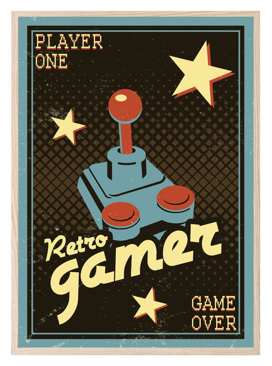 Retro Gamer Print | Teenage Gaming Wall Art