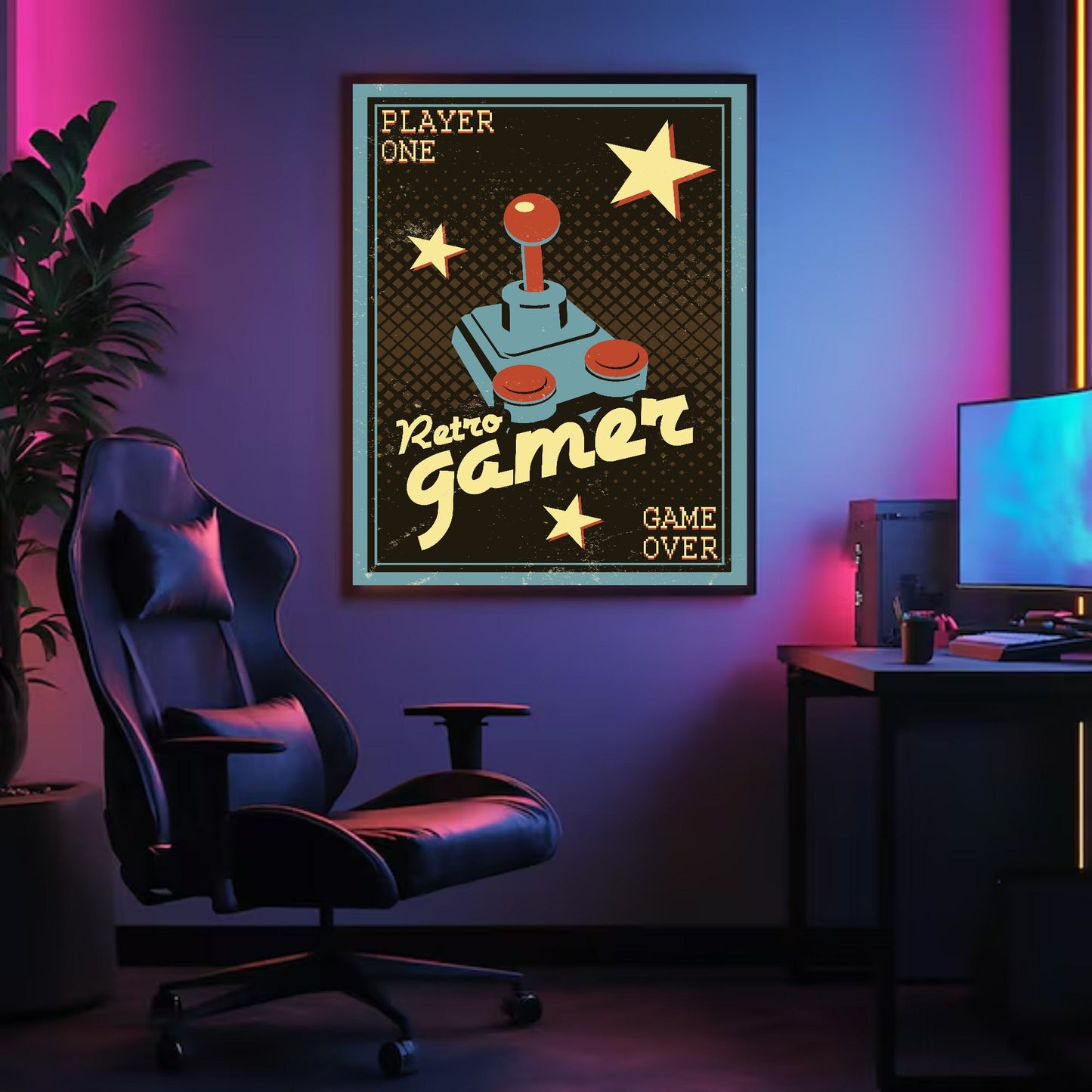 Retro Gamer Print | Teenage Gaming Wall Art