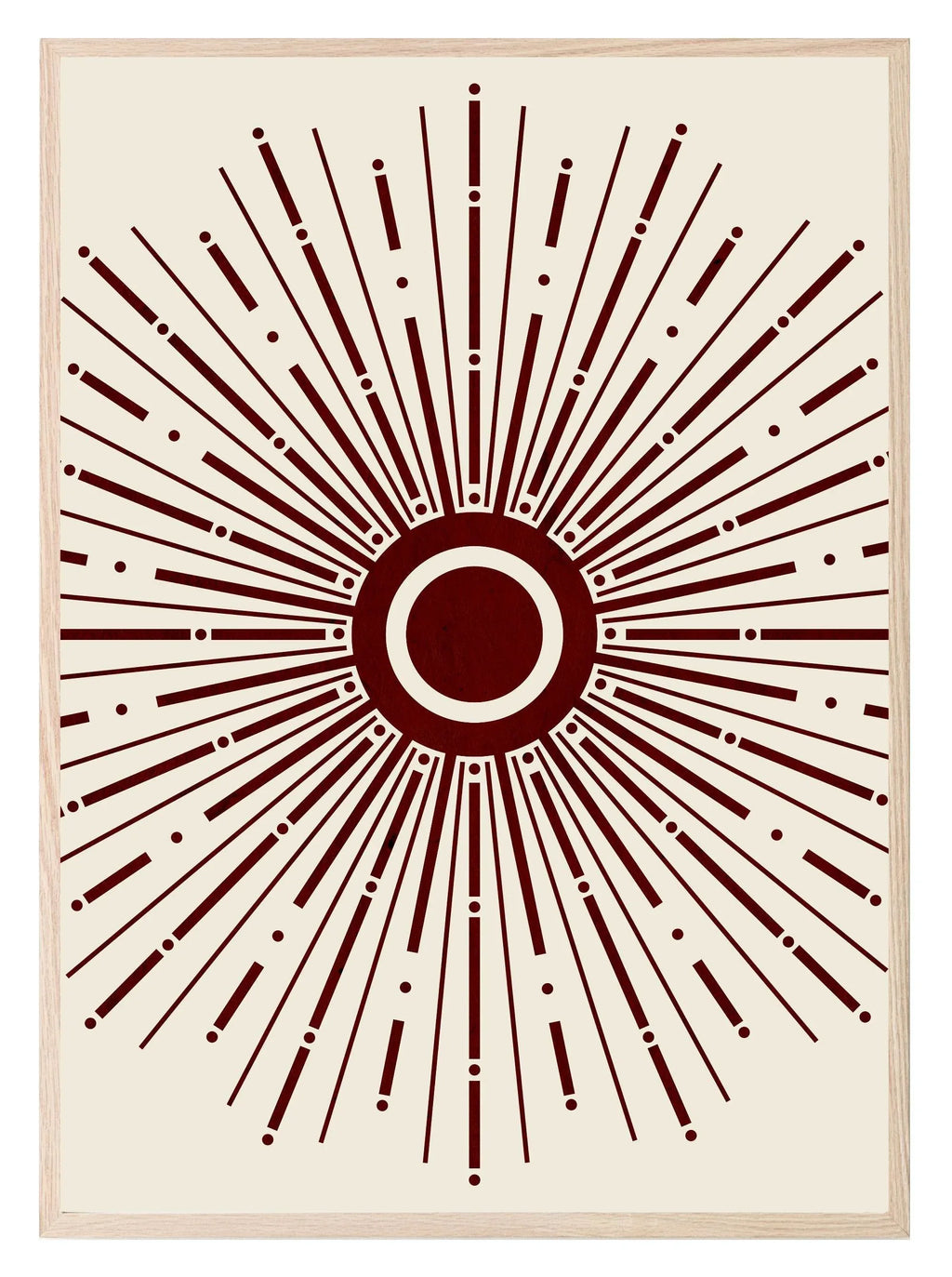 Burgundy Star Burst Print | Abstract Wall Art - Larosier Prints