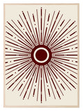 Burgundy Star Burst Print | Abstract Wall Art - Larosier Prints