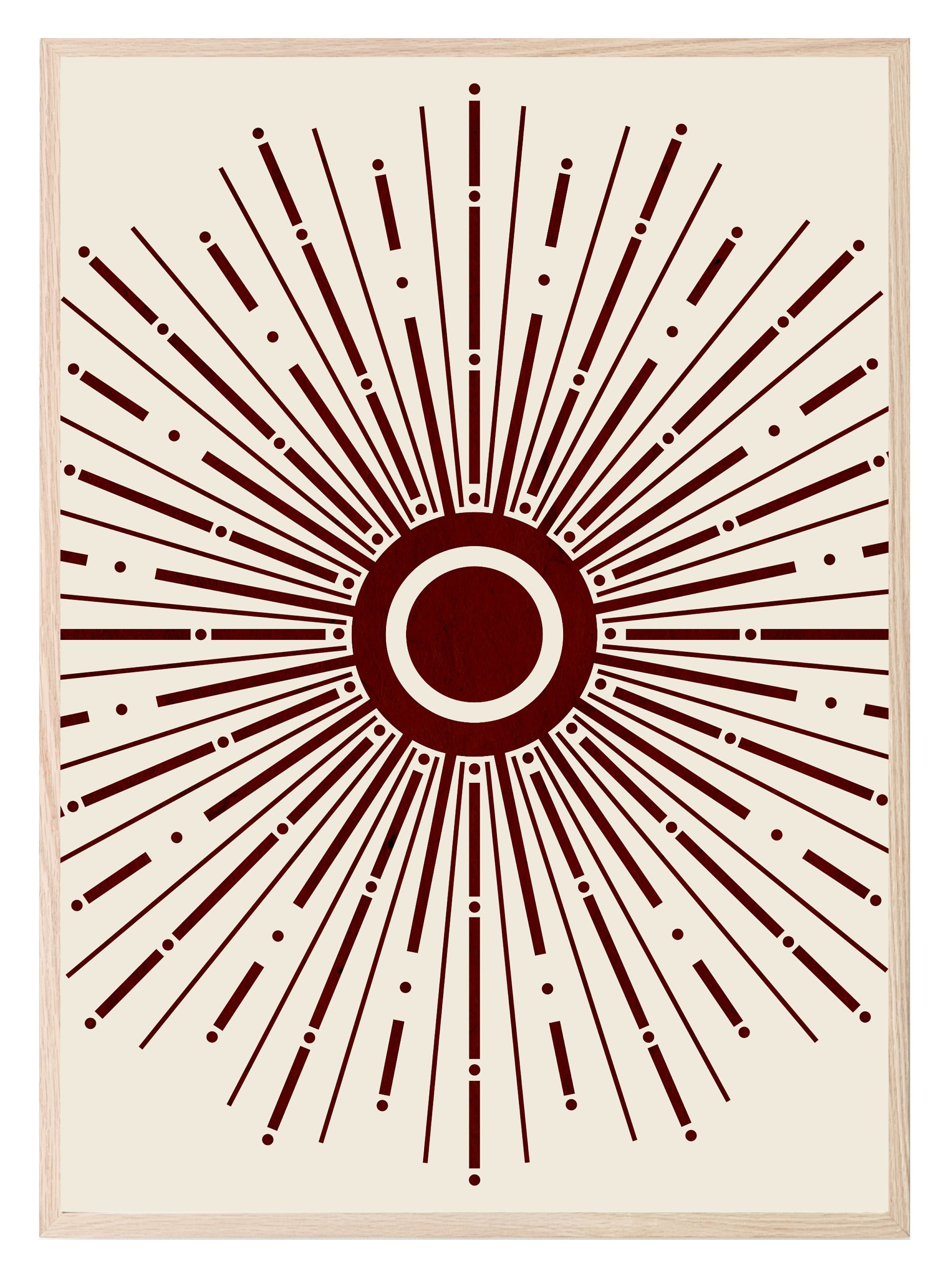 Burgundy Star Burst Print | Abstract Wall Art