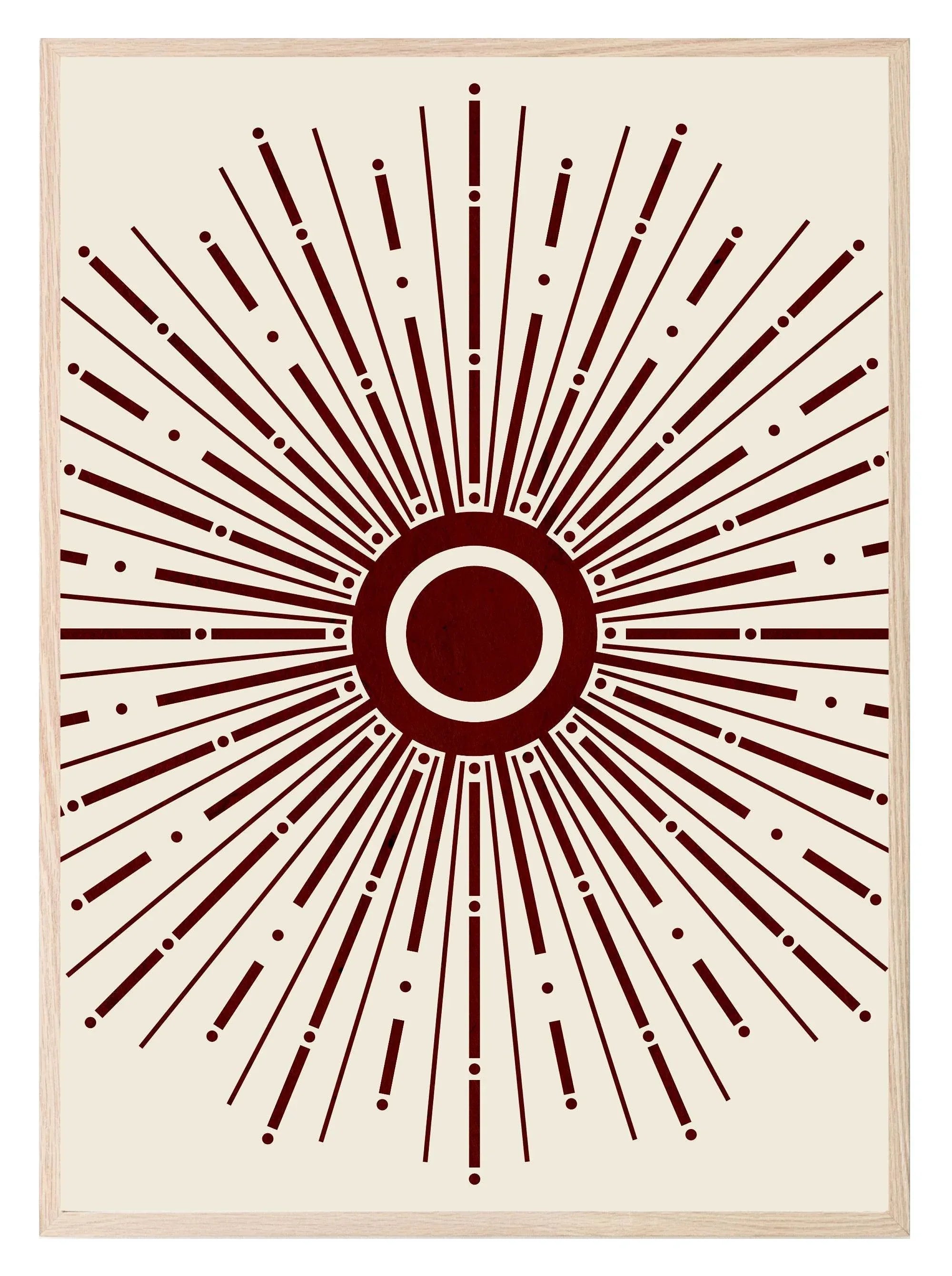Burgundy Star Burst Print | Abstract Wall Art - Larosier Prints