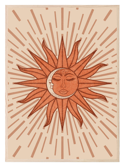 Sun & Moon Abstract Print | Celestial Wall Art