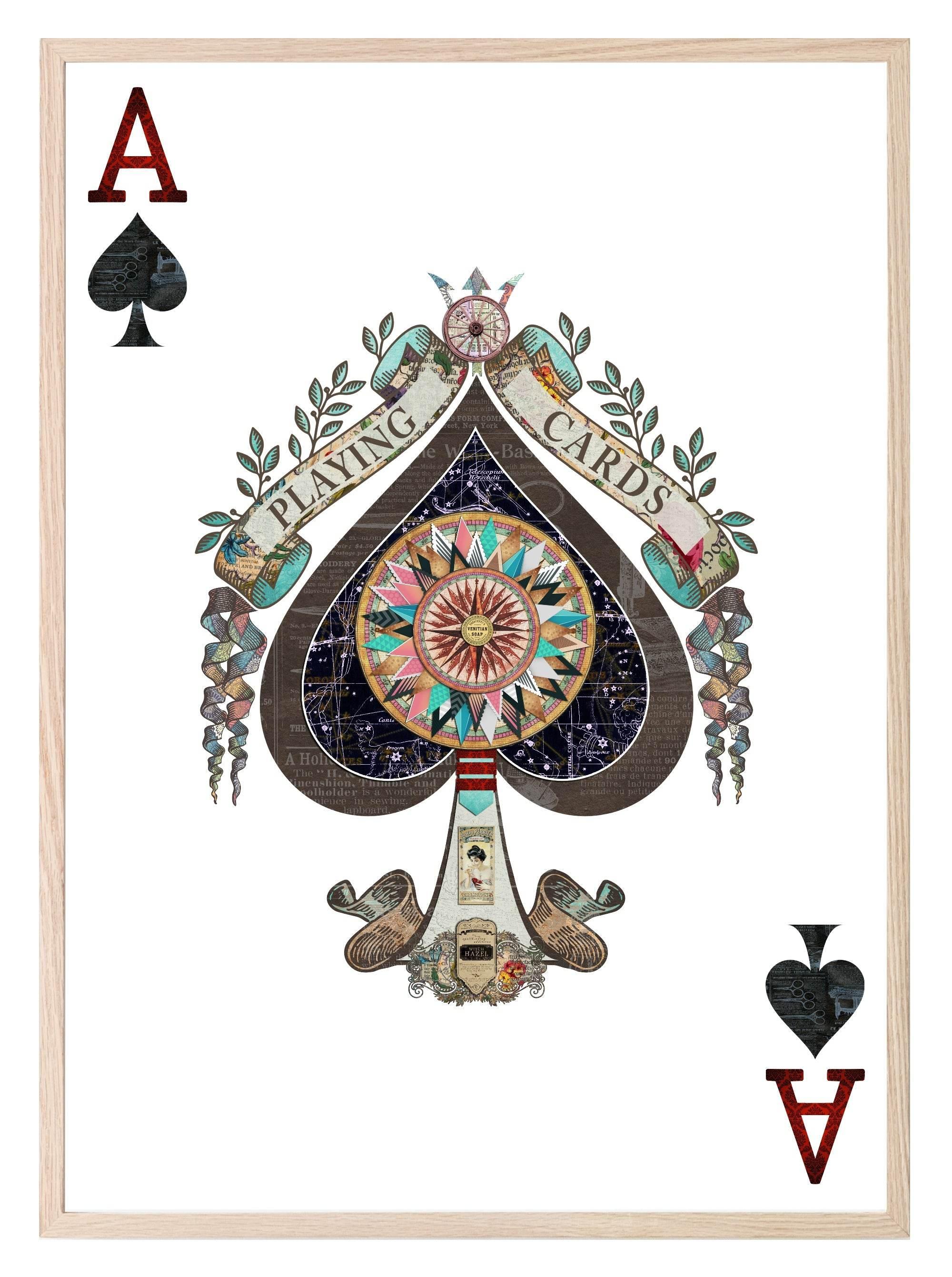 Ace Of Spades Print | Playing Card | Floral Wall Art - Larosier Prints