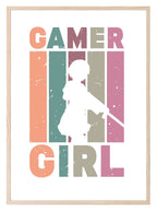 Retro Gamer Girl Print | Gaming Wall Art - Larosier Prints