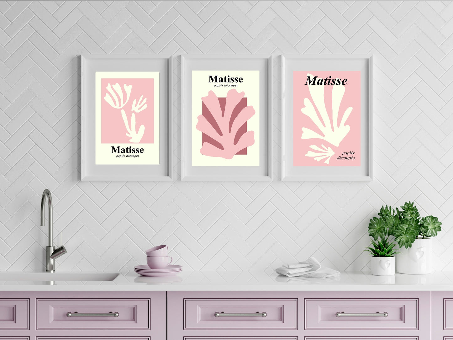 Abstract Pink & Cream Matisse Print | Henri Matisse Inspired Wall Art