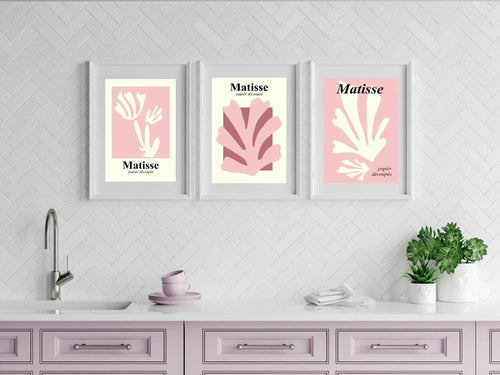 Pink & Cream Matisse Print | Abstract | Henri Matisse Inspired Wall Art - Larosier Prints
