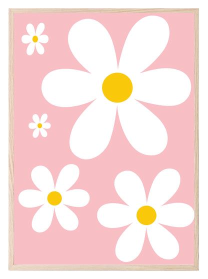 Daisy Pattern Print | Pink | Coquette Wall Art