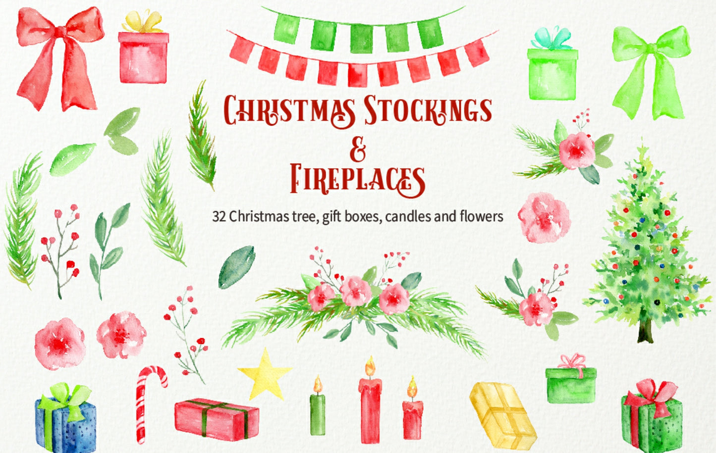 Personalised Family Christmas Stockings Print | Fireplace | Christmas Wall Art