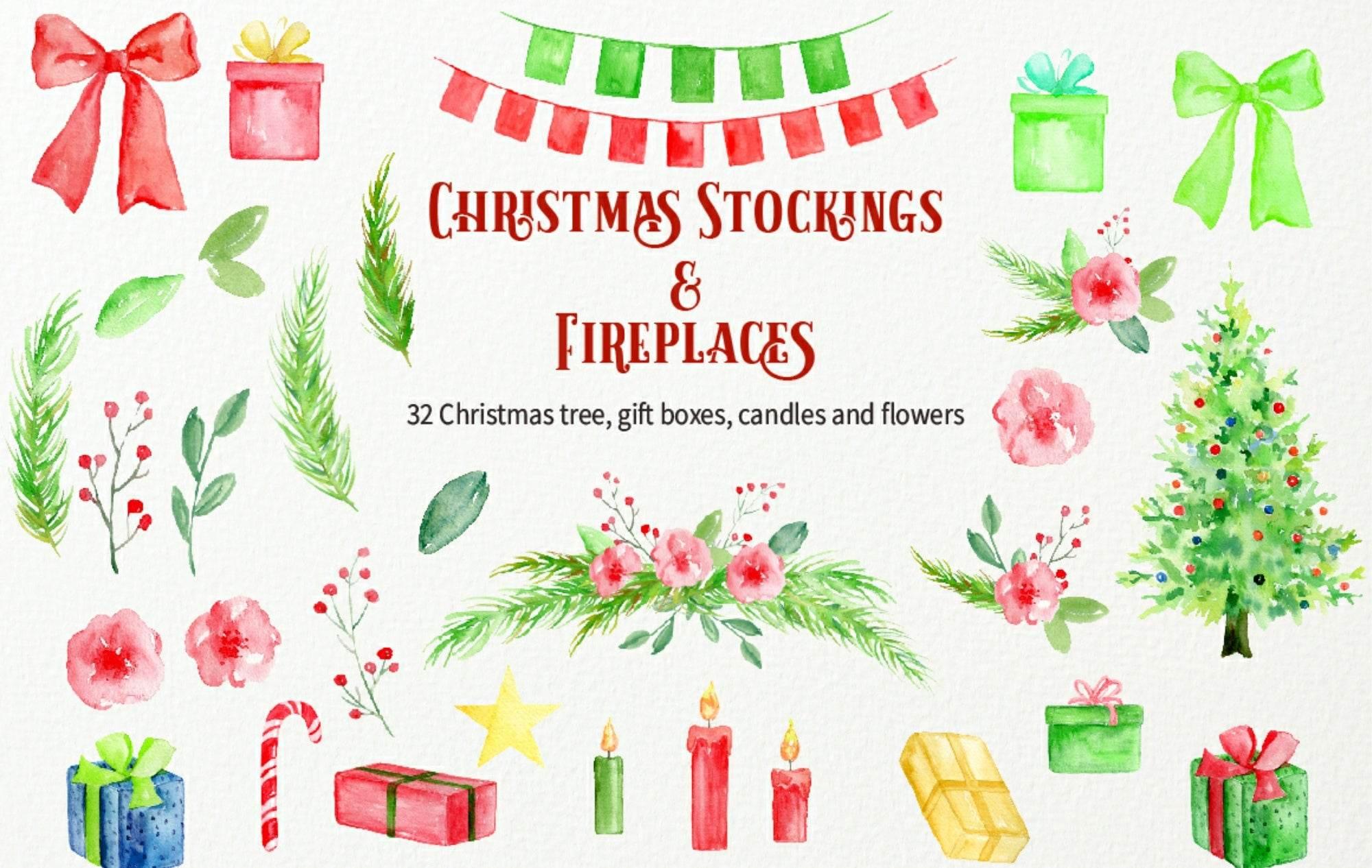 Personalised Family Christmas Stockings Print | Fireplace | Christmas Wall Art - Larosier Prints
