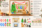 Personalised family Christmas stockings wall art print, stocking design preview