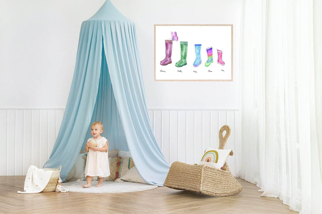 Family Wellington Boots Print | Personalised Wall Art - Larosier Prints