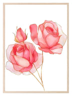 Pink & Gold Roses Print | Coquette Wall Art - Larosier Prints