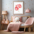Pink & Gold Roses Print | Coquette Wall Art - Larosier Prints