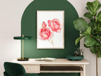 Pink & Gold Roses Print | Coquette Wall Art - Larosier Prints