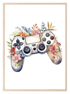Floral PlayStation Controller Print | Teenage Gamer Wall Art - Larosier Prints